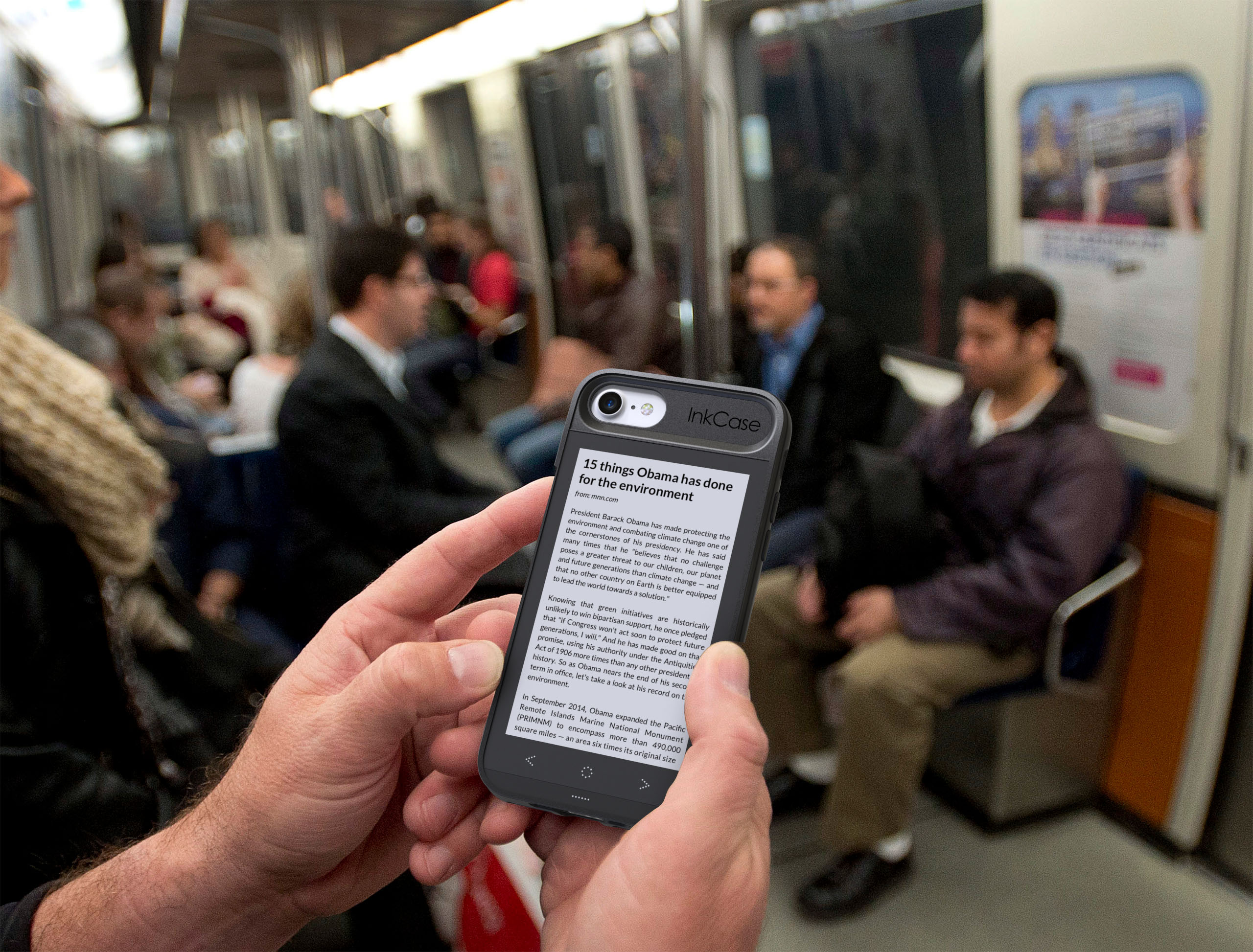 Inkcase makes for easy reading on public transport as it is the world's thinnest and lightest e-reader